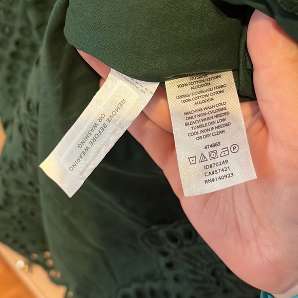 NWT petite Ann Taylor Loft cotton eyelet skirt in hunter green - Picture 7 of 8